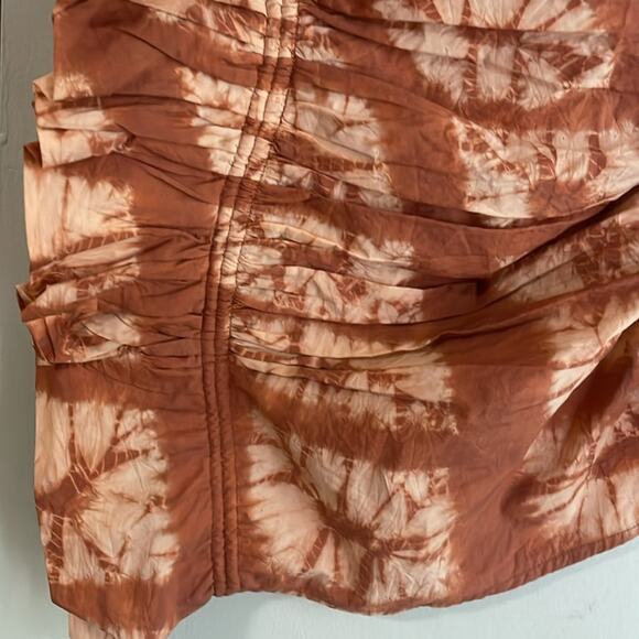 ULLA JOHNSON Senta One-Shoulder Tie Dye Stripe Cotton Top Sequoia - Picture 7 of 15